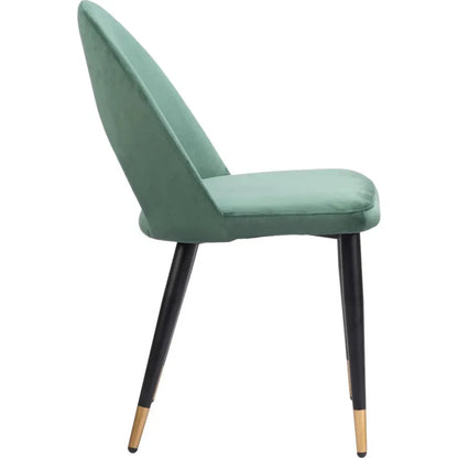 Menlo Velvet Armless Dining Chair 2PC - LOOMLAN - Zuo Modern - Dining Chairs