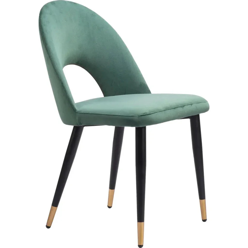 Menlo Velvet Armless Dining Chair 2PC - LOOMLAN - Zuo Modern - Dining Chairs