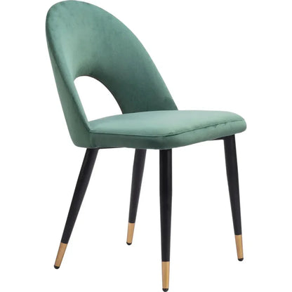 Menlo Velvet Armless Dining Chair 2PC - LOOMLAN - Zuo Modern - Dining Chairs