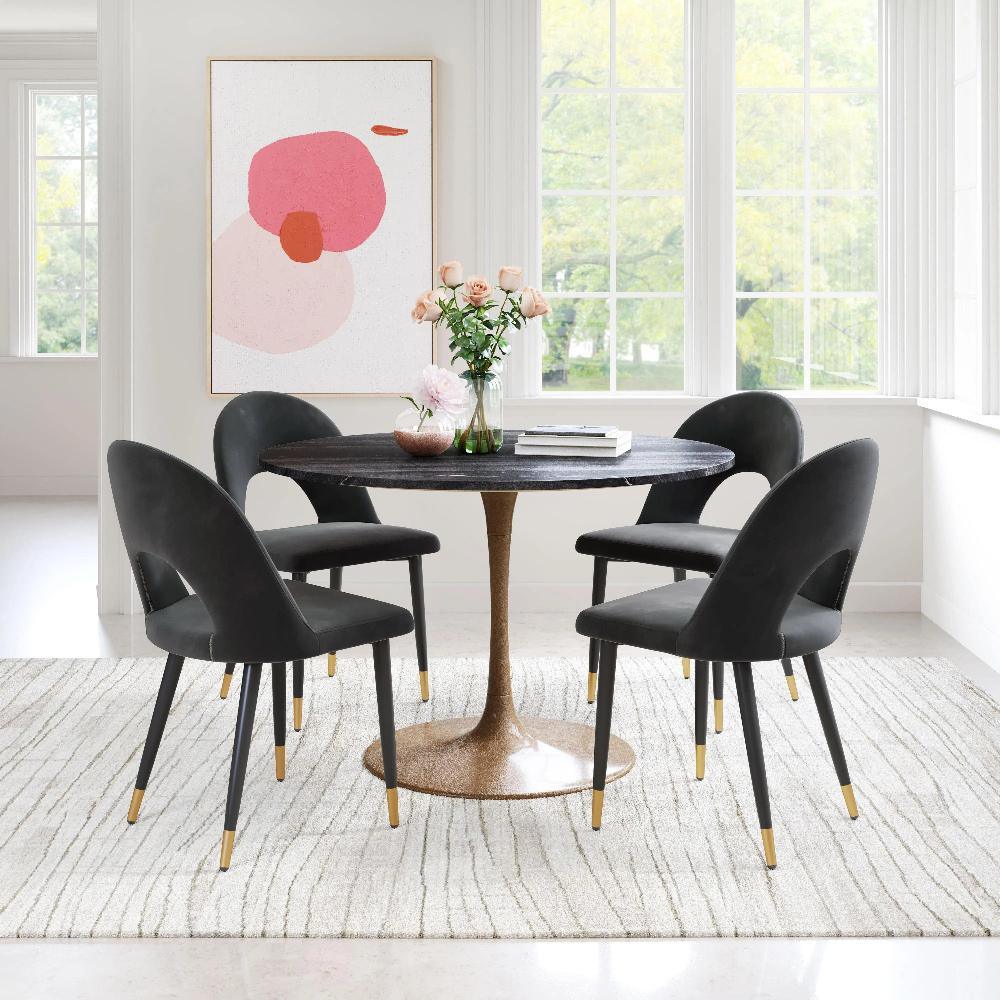 Menlo Velvet Armless Dining Chair 2PC - LOOMLAN - Zuo Modern - Dining Chairs