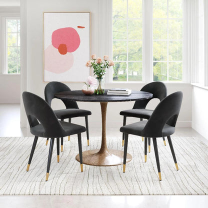 Menlo Velvet Armless Dining Chair 2PC - LOOMLAN - Zuo Modern - Dining Chairs