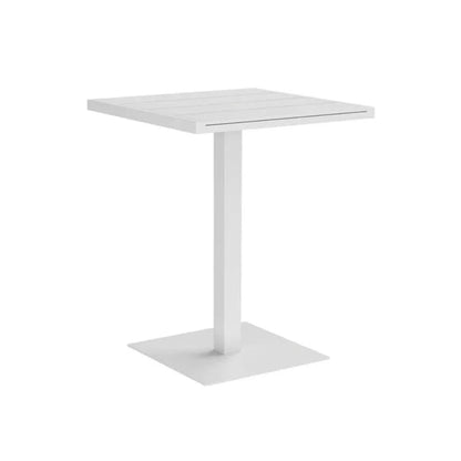 Merano Aluminum Outdoor Square Bar Table-Outdoor Coffee Tables-SUNPAN-White-LOOMLAN