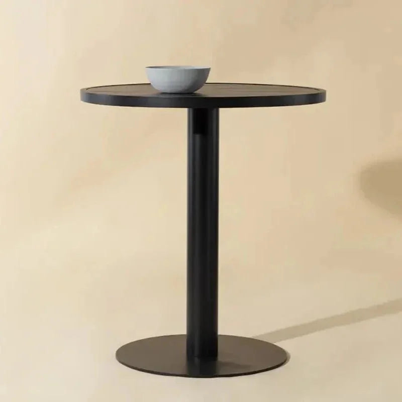 Merano Black Aluminum Outdoor Bar Table - LOOMLAN - SUNPAN - Outdoor Side Tables