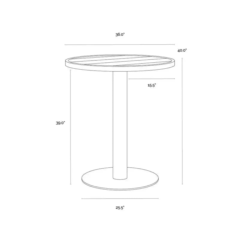Merano Black Aluminum Outdoor Bar Table - LOOMLAN - SUNPAN - Outdoor Side Tables