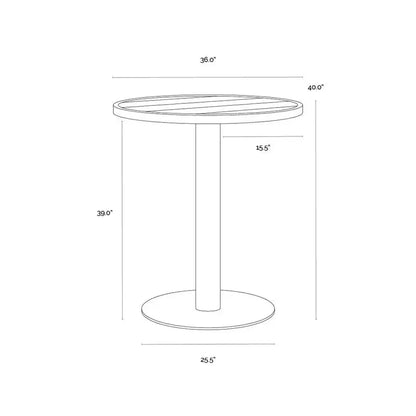 Merano Black Aluminum Outdoor Bar Table - LOOMLAN - SUNPAN - Outdoor Side Tables