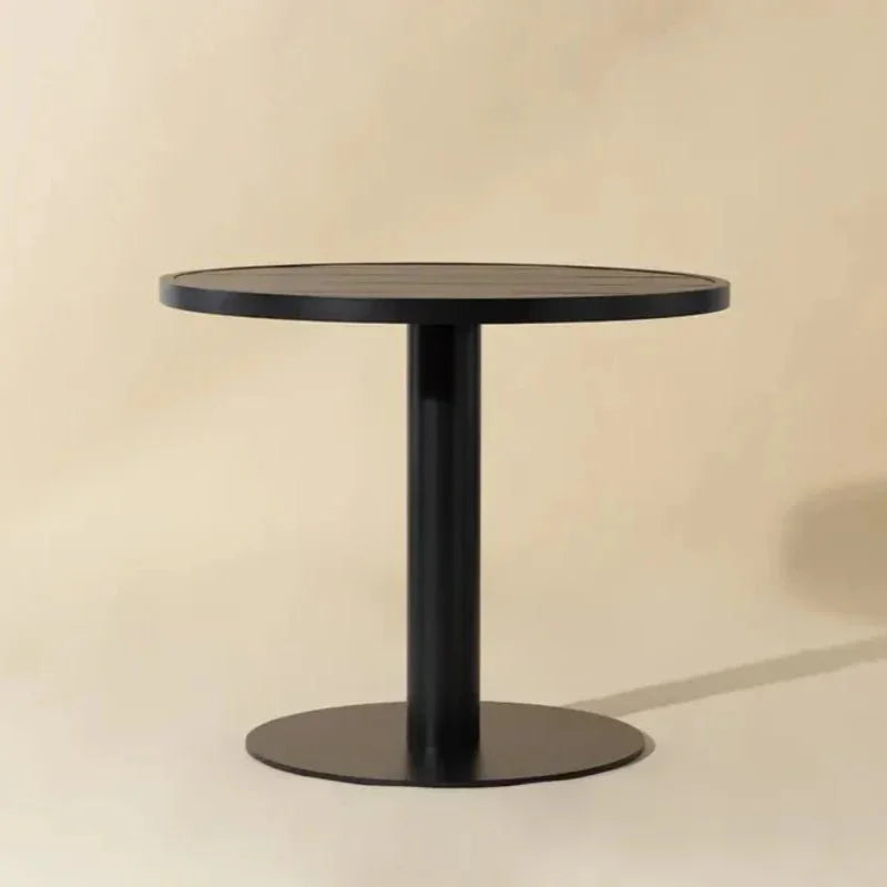 Merano Black Aluminum Outdoor Bistro Table-Outdoor Dining Tables-SUNPAN-LOOMLAN