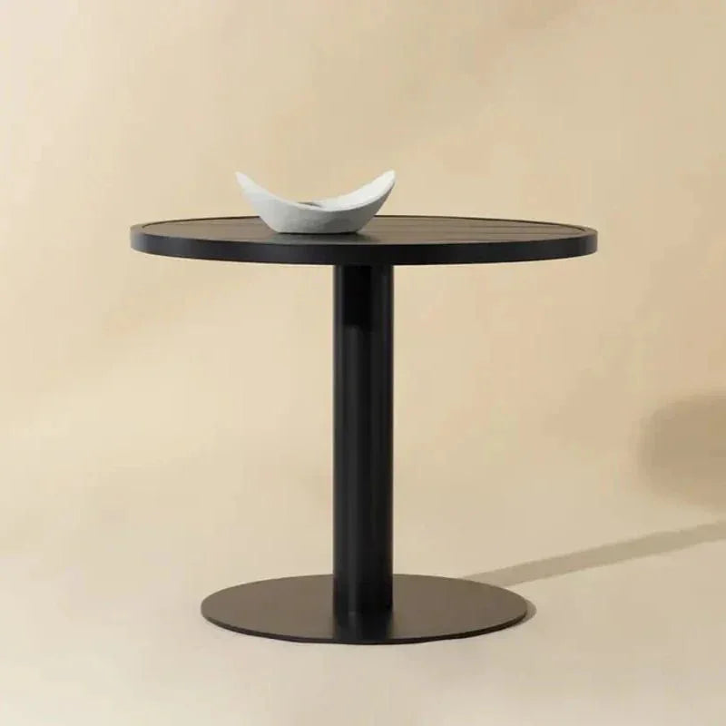 Merano Black Aluminum Outdoor Bistro Table-Outdoor Dining Tables-SUNPAN-LOOMLAN