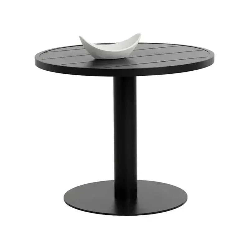 Merano Black Aluminum Outdoor Bistro Table-Outdoor Dining Tables-SUNPAN-LOOMLAN