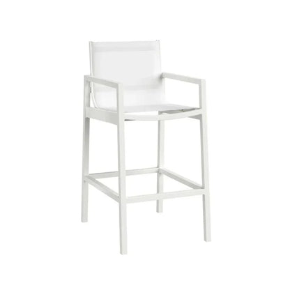 Merano Fabric Modern Outdoor Barstool-Outdoor Bar Stools-SUNPAN-White-LOOMLAN