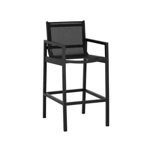 Merano Fabric Modern Outdoor Barstool-Outdoor Bar Stools-SUNPAN-Black-LOOMLAN