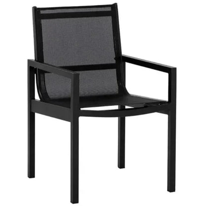 Merano Fabric Outdoor Dining Armchair 2PC-Outdoor Dining Chairs-SUNPAN-Black-LOOMLAN