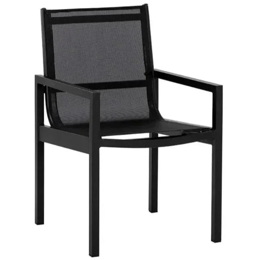 Merano Fabric Outdoor Dining Armchair 2PC-Outdoor Dining Chairs-SUNPAN-Black-LOOMLAN