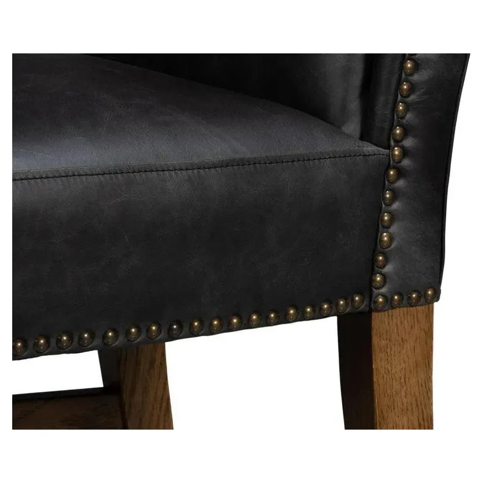 Mercado High Back Leather Dining Chair 2PC - LOOMLAN - Sarreid - Dining Chairs