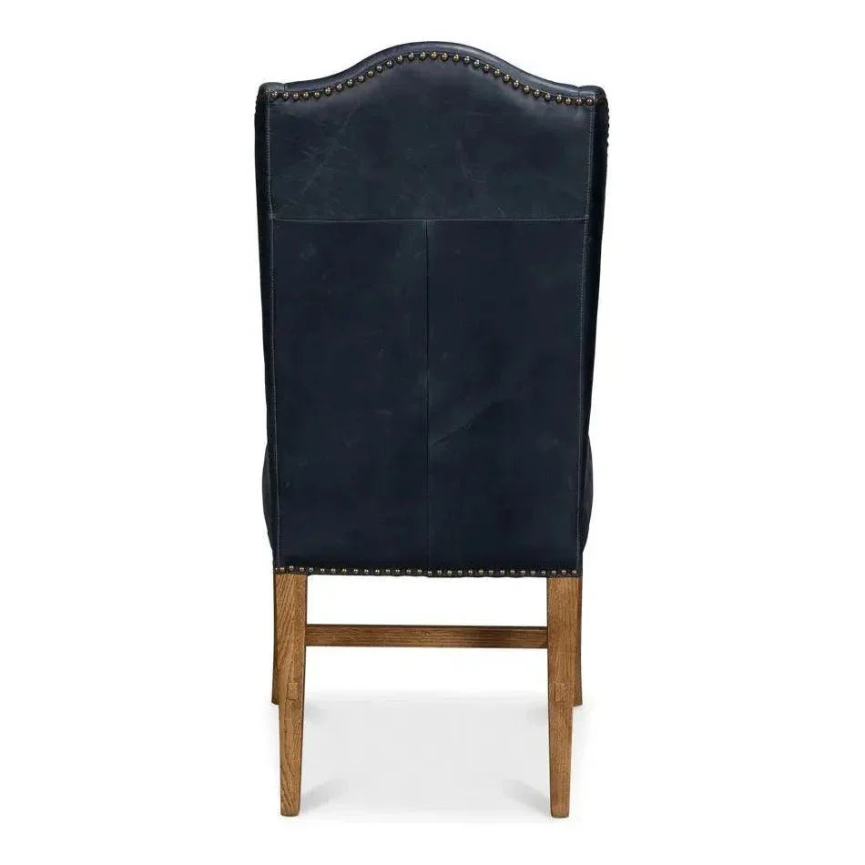 Mercado High Back Leather Dining Chair 2PC - LOOMLAN - Sarreid - Dining Chairs