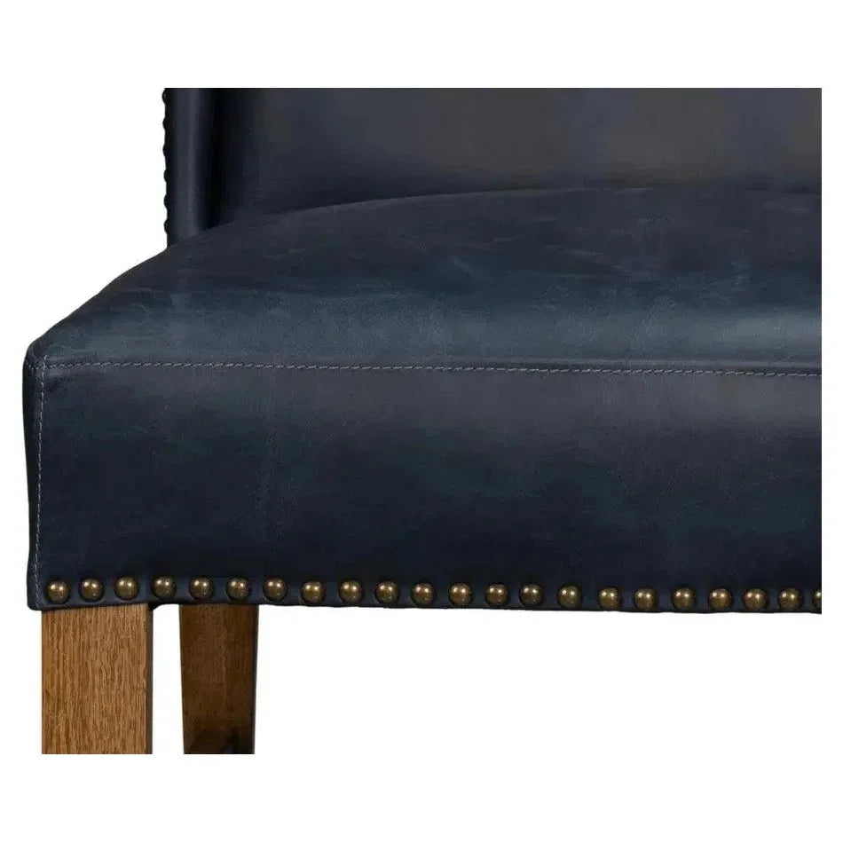 Mercado High Back Leather Dining Chair 2PC - LOOMLAN - Sarreid - Dining Chairs