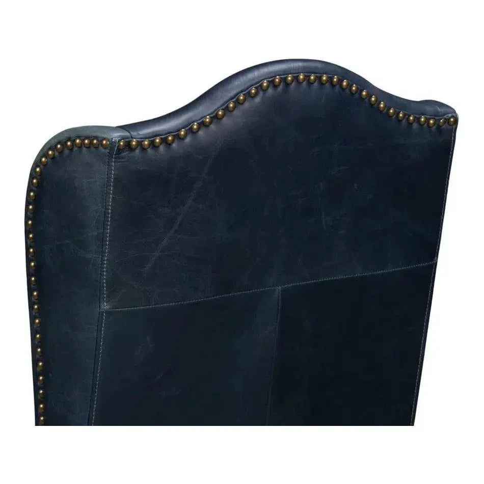 Mercado High Back Leather Dining Chair 2PC - LOOMLAN - Sarreid - Dining Chairs