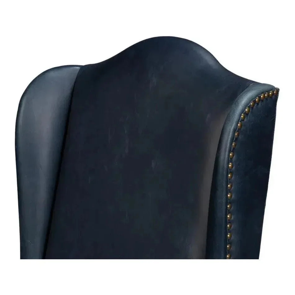 Mercado High Back Leather Dining Chair 2PC - LOOMLAN - Sarreid - Dining Chairs