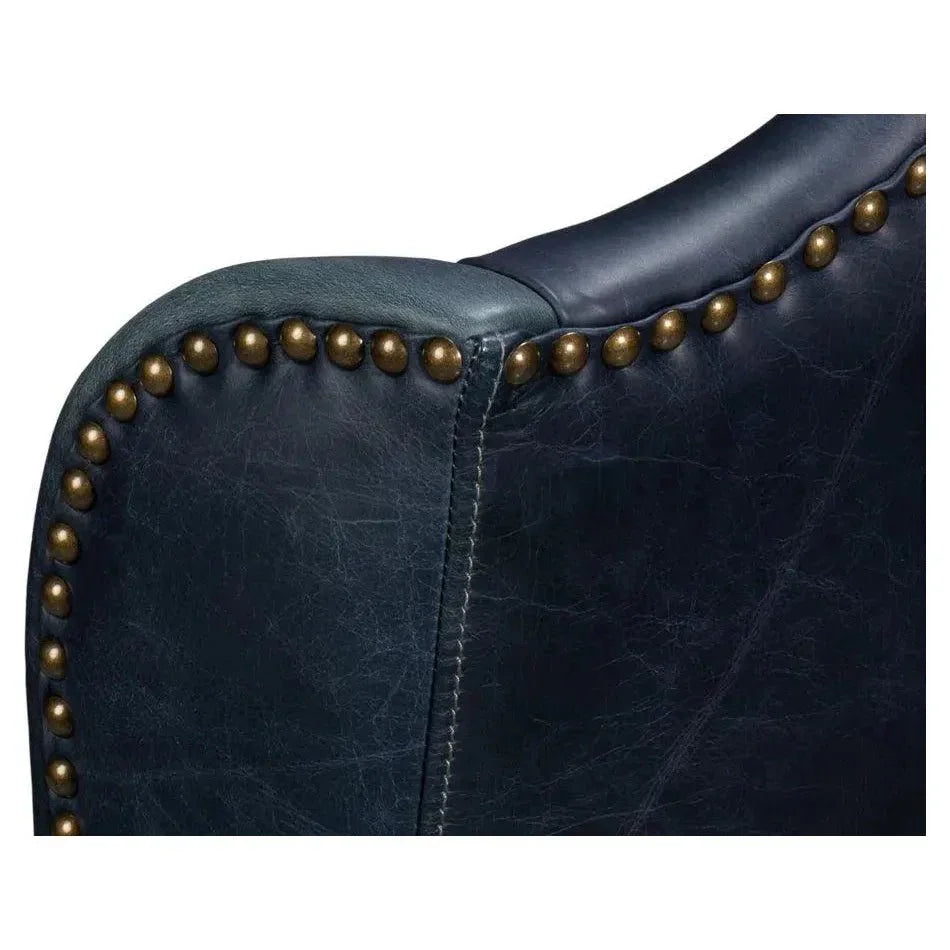 Mercado High Back Leather Dining Chair 2PC - LOOMLAN - Sarreid - Dining Chairs