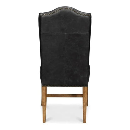 Mercado High Back Leather Dining Chair 2PC - LOOMLAN - Sarreid - Dining Chairs
