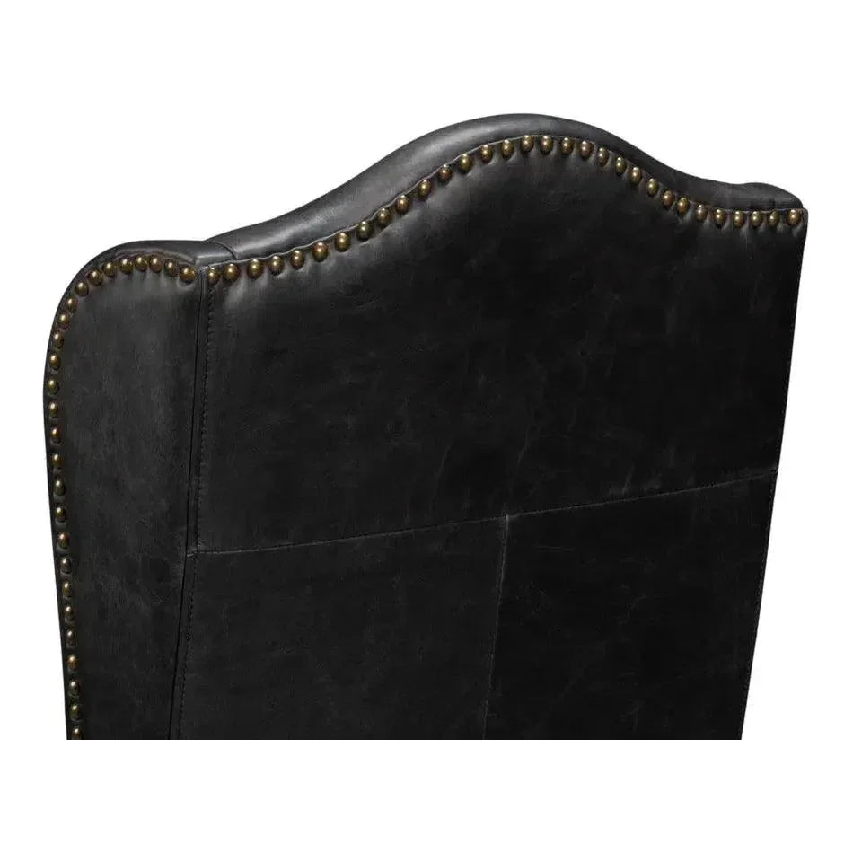 Mercado High Back Leather Dining Chair 2PC - LOOMLAN - Sarreid - Dining Chairs