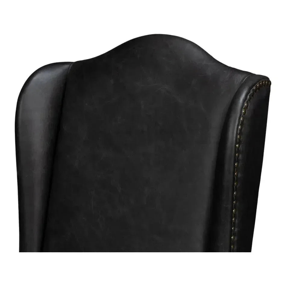 Mercado High Back Leather Dining Chair 2PC - LOOMLAN - Sarreid - Dining Chairs