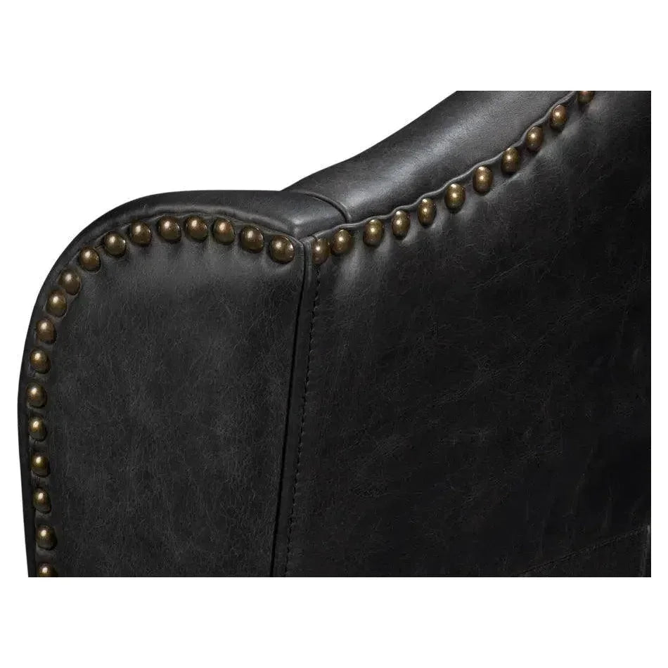 Mercado High Back Leather Dining Chair 2PC - LOOMLAN - Sarreid - Dining Chairs