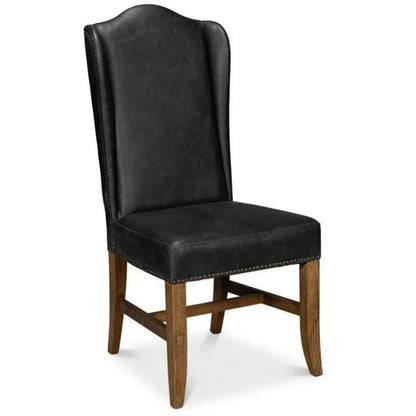 Mercado High Back Leather Dining Chair 2PC - LOOMLAN - Sarreid - Dining Chairs