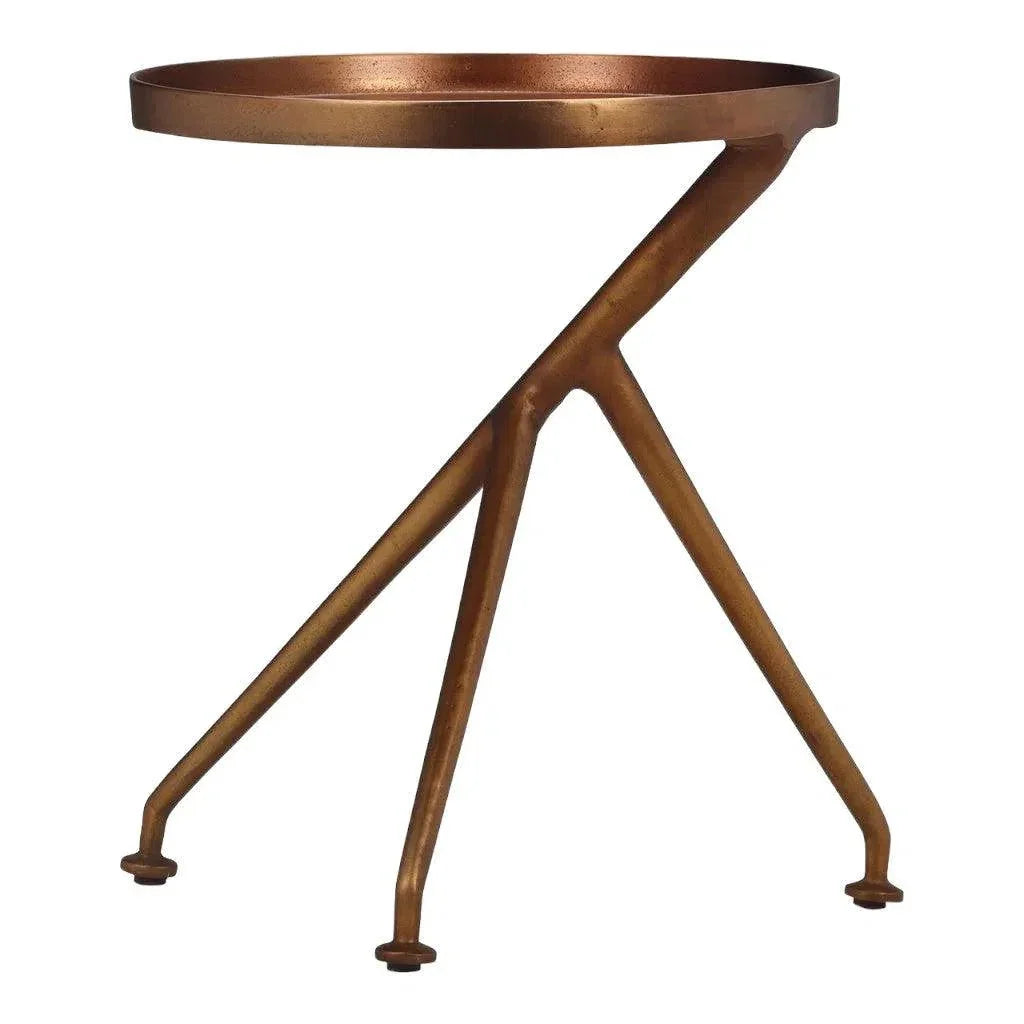 Meret Reclaimed Cast Aluminum Round End Table - LOOMLAN - Urbia - Side Tables