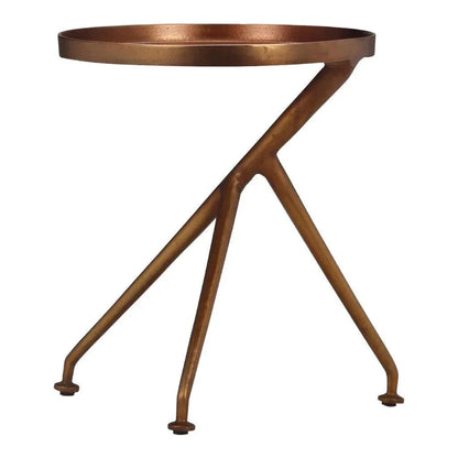 Meret Reclaimed Cast Aluminum Round End Table - LOOMLAN - Urbia - Side Tables