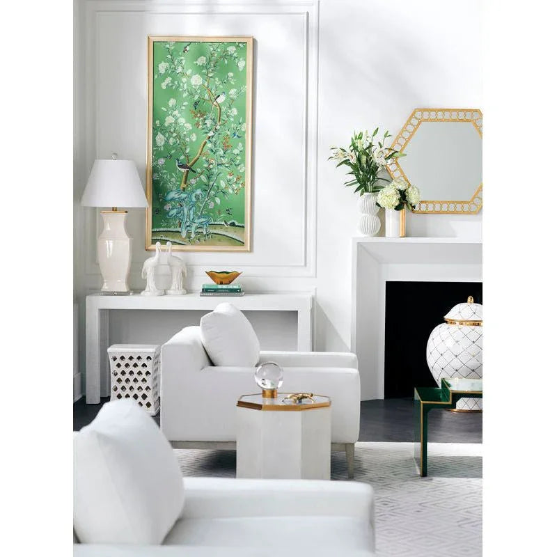 Merideth White Glaze Ceramic Outdoor Garden Stool-Garden Stools-Chelsea House-LOOMLAN