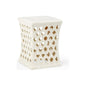 Merideth White Glaze Ceramic Outdoor Garden Stool-Garden Stools-Chelsea House-LOOMLAN