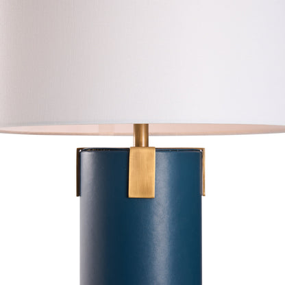 Meridian Blue Leather Warp Table Lamp