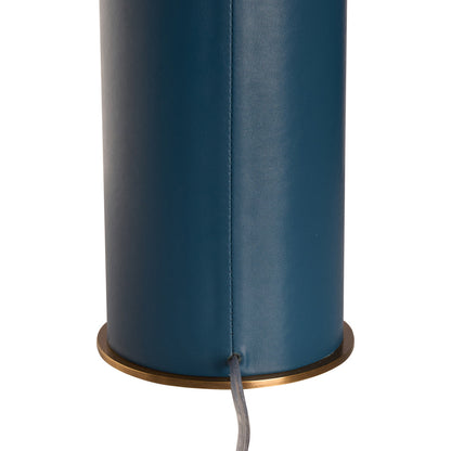 Meridian Blue Leather Warp Table Lamp