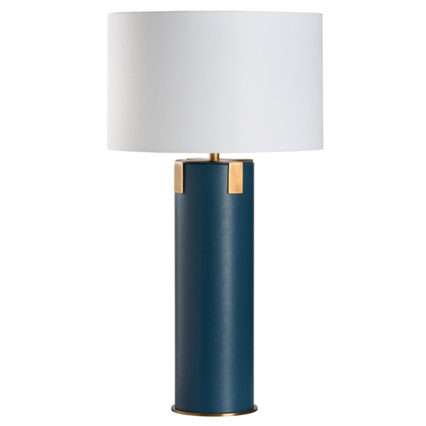 Meridian Blue Leather Warp Table Lamp