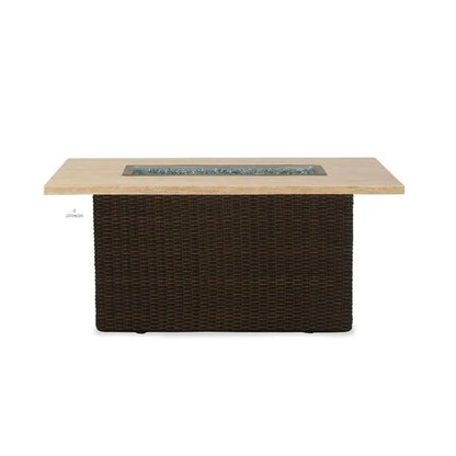 Mesa Rectangular Fire Table Light Travertine-Outdoor Fire Tables-Lloyd Flanders-LOOMLAN