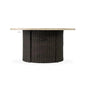Mesa Round Fire Table Gray Travertine Lloyd Flanders-Outdoor Fire Tables-Lloyd Flanders-LOOMLAN