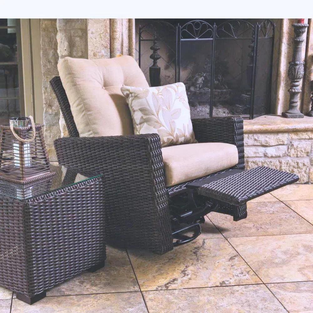 Mesa Swivel Glider Recliner Premium Wicker Furniture-Outdoor Lounge Chairs-Lloyd Flanders-LOOMLAN