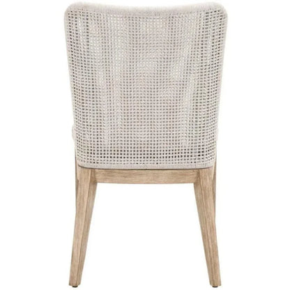 Mesh Dining Chair 2PC White Rope & Wood - LOOMLAN - Essentials For Living - Dining Chairs