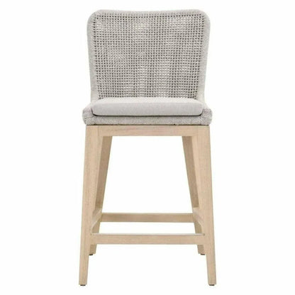 Mesh Outdoor Rope Counter Stool Wood-Outdoor Counter Stools-Essentials For Living-LOOMLAN