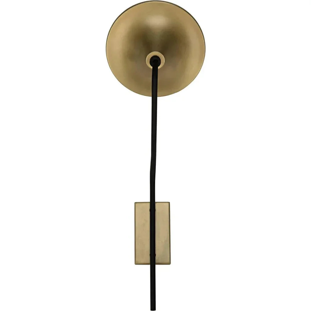 Messala Sconce, Black Steel and Brass Finish - LOOMLAN - Noir - Wall Sconces