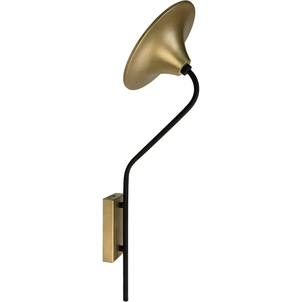 Messala Sconce, Black Steel and Brass Finish - LOOMLAN - Noir - Wall Sconces