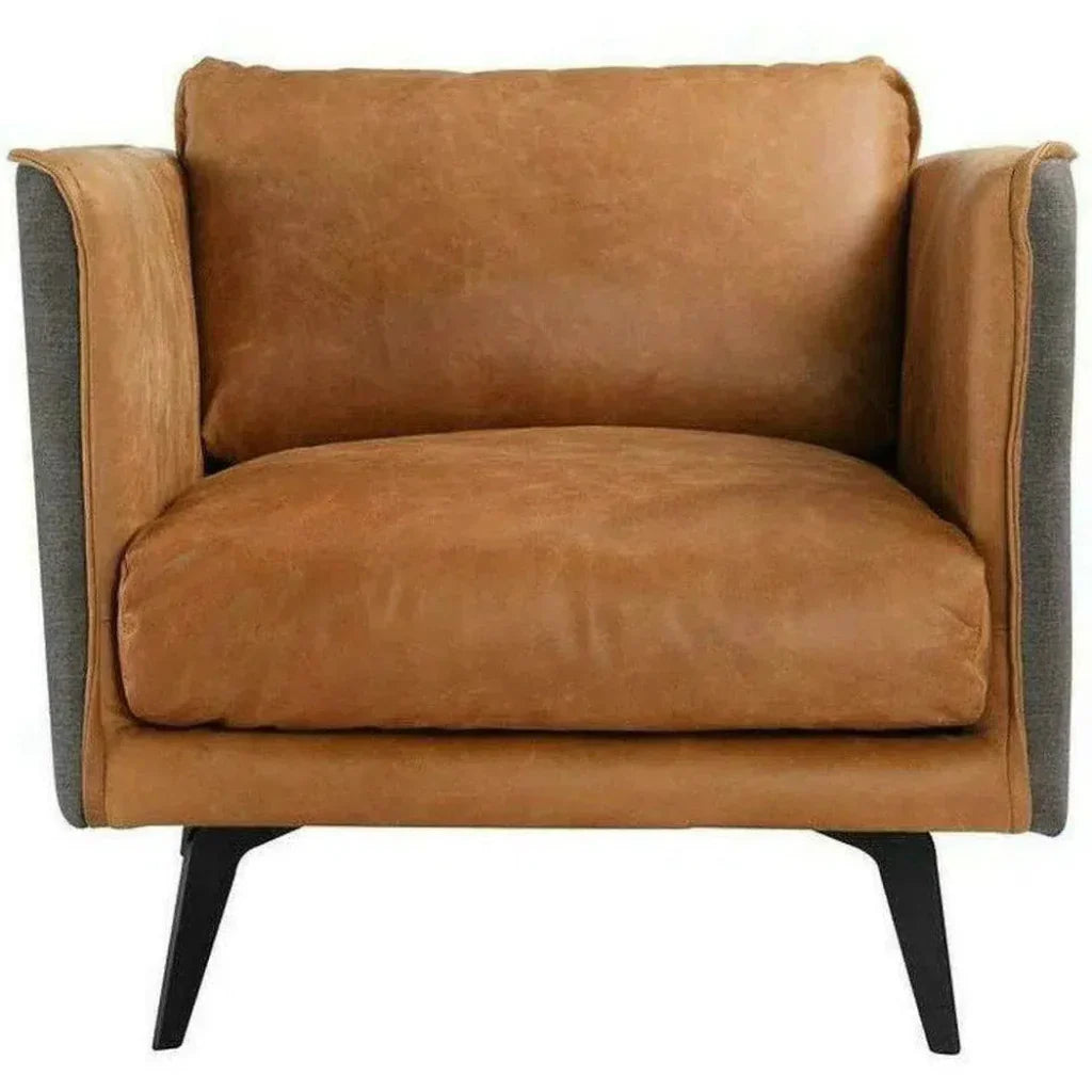 Messina Leather Club Chair Removable Cushion - LOOMLAN - Moe's Home - Club Chairs