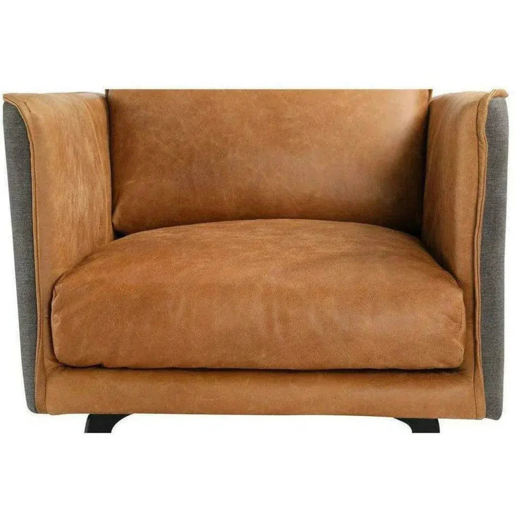 Messina Leather Club Chair Removable Cushion - LOOMLAN - Moe's Home - Club Chairs