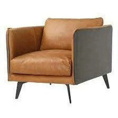 Messina Leather Club Chair Removable Cushion - LOOMLAN - Moe's Home - Club Chairs