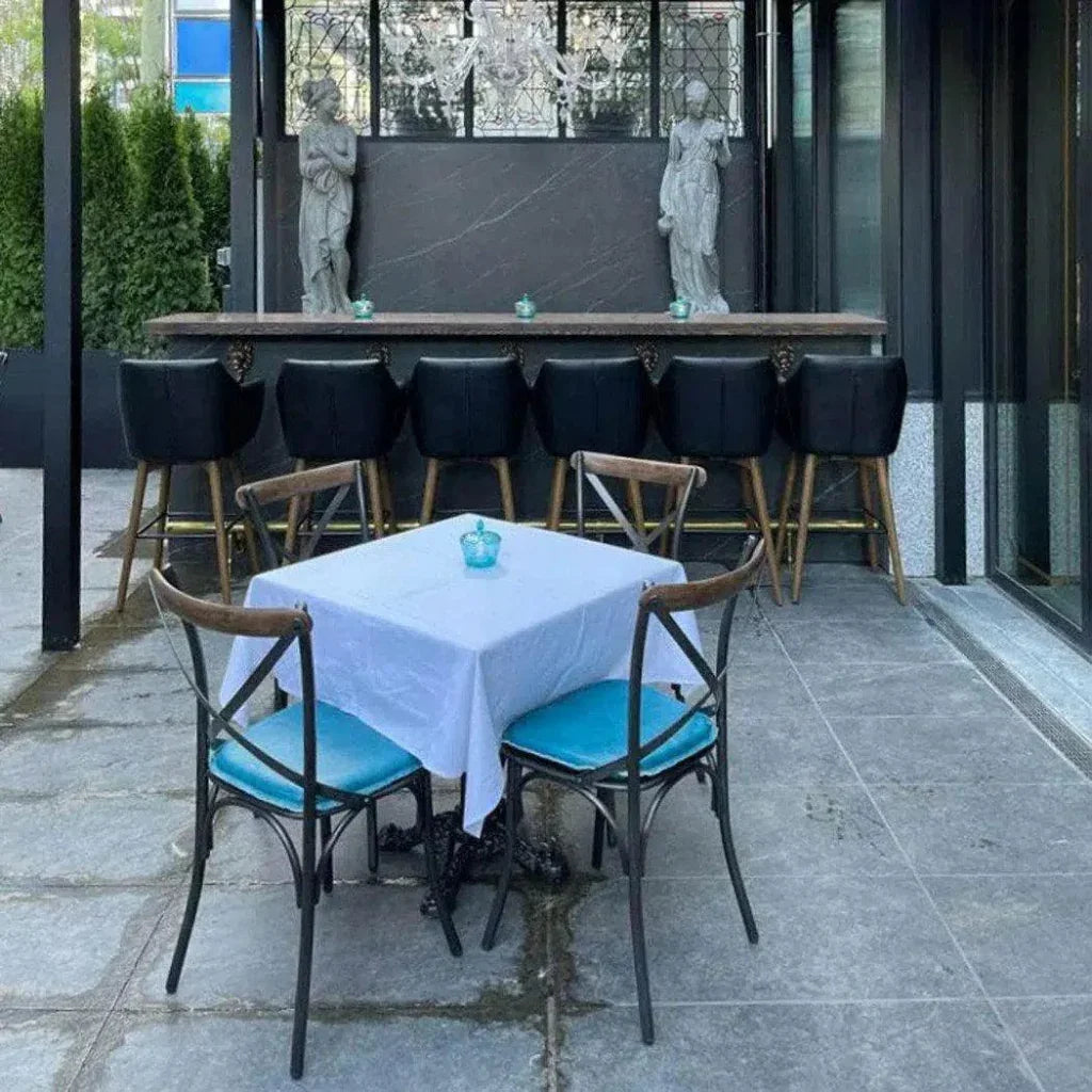 Metal Crossback Leather Dining Chair 2PC - LOOMLAN - LH Imports - Dining Chairs