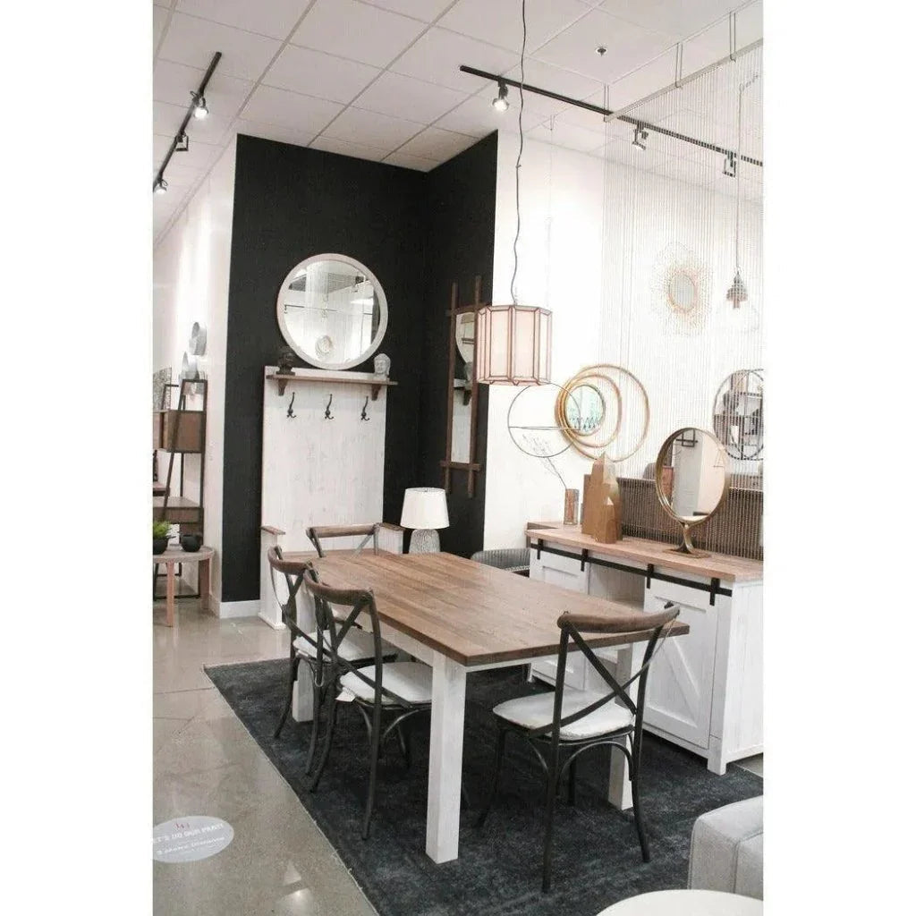 Metal Crossback Leather Dining Chair 2PC - LOOMLAN - LH Imports - Dining Chairs