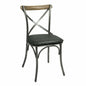 Metal Crossback Leather Dining Chair 2PC - LOOMLAN - LH Imports - Dining Chairs