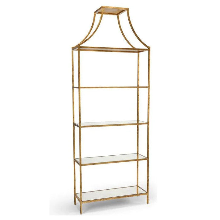 Metalic Gold Frame Classic Etagere-Etageres-Chelsea House-LOOMLAN