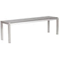 Metropolitan Double Bench Brushed Aluminum-Outdoor Benches-Zuo Modern-LOOMLAN