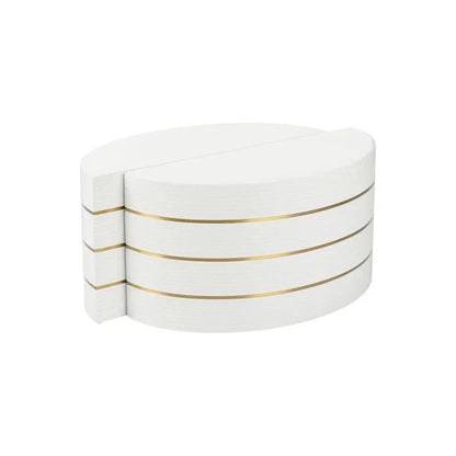 Mezzaluna Bunching White Lacquered Textured Table (Set of 2) - LOOMLAN - Chelsea House - Coffee Tables
